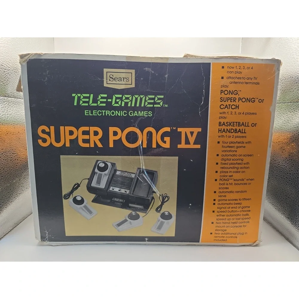 Vintage Sears Tele-Games Atari Super Pong IV 4 Controllers, (UNTESTED)